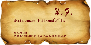 Weiszman Filoméla névjegykártya